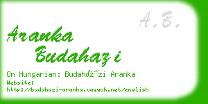 aranka budahazi business card